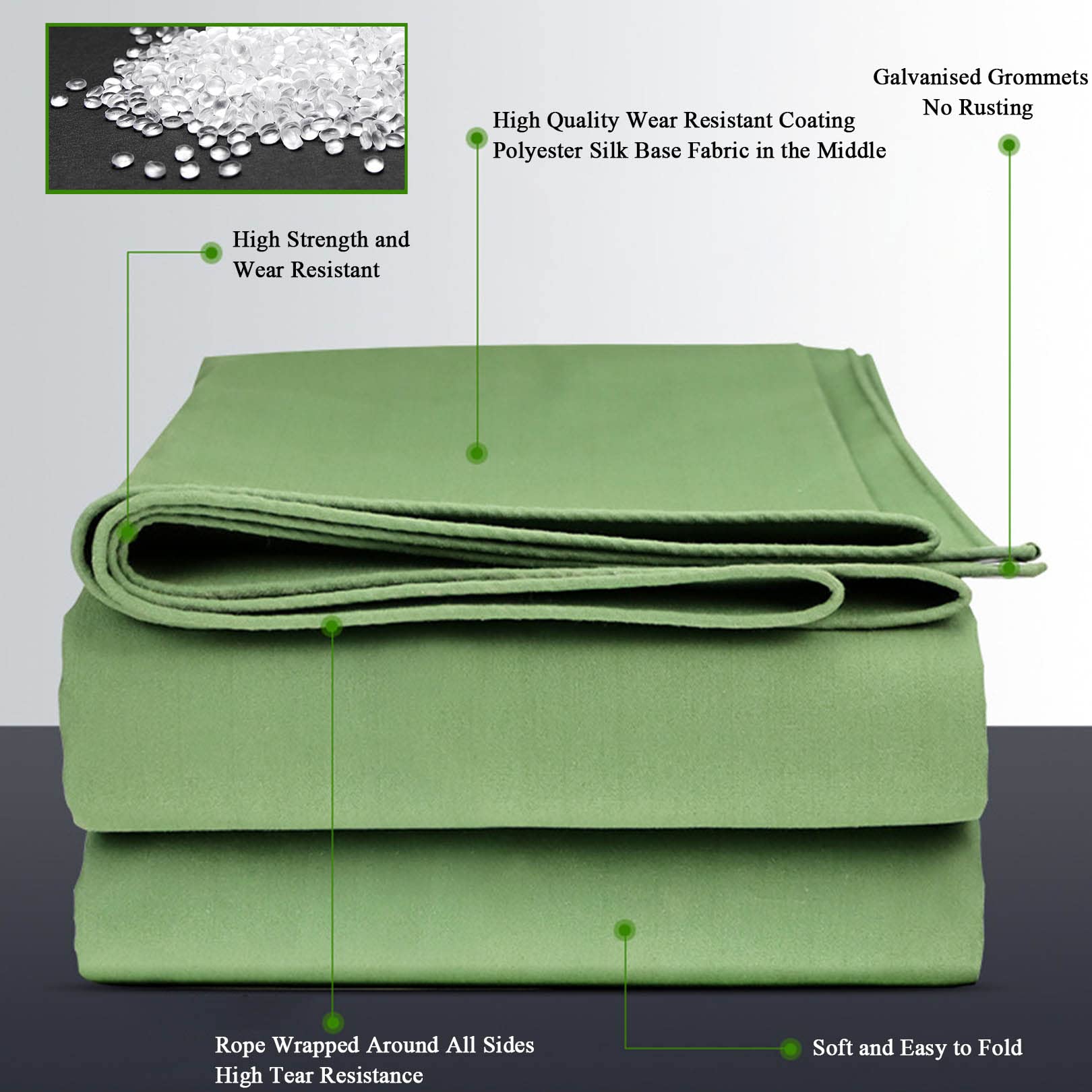 Leinen-Plane Mit Ösen – 1,5 X 2,1 M, Hellbraun, Wasserabweisend Für Camping & Abdeckung