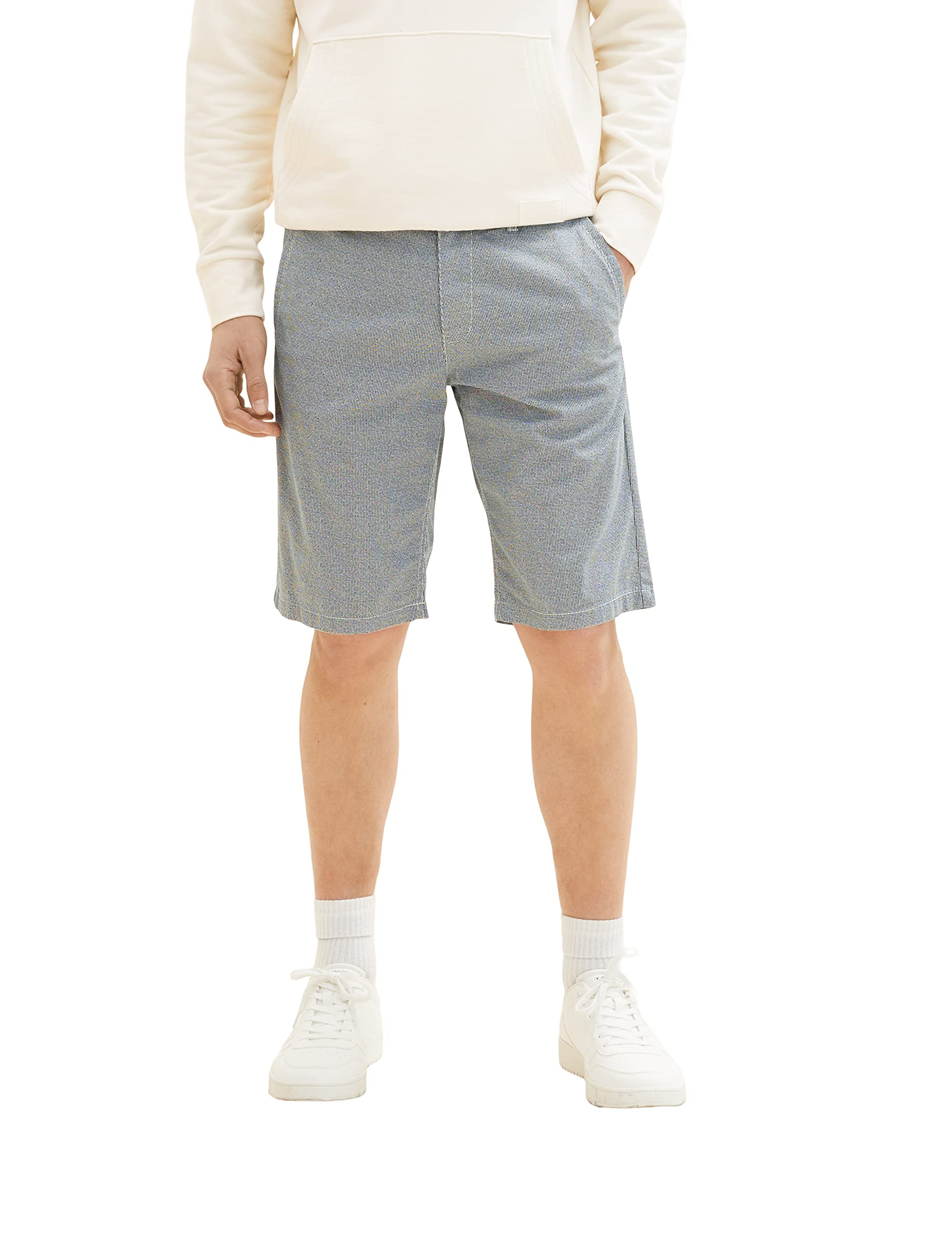 TOM TAILOR Men's Bermuda Shorts 1035037, 31259 - Navy Offwhite Minimal, 29