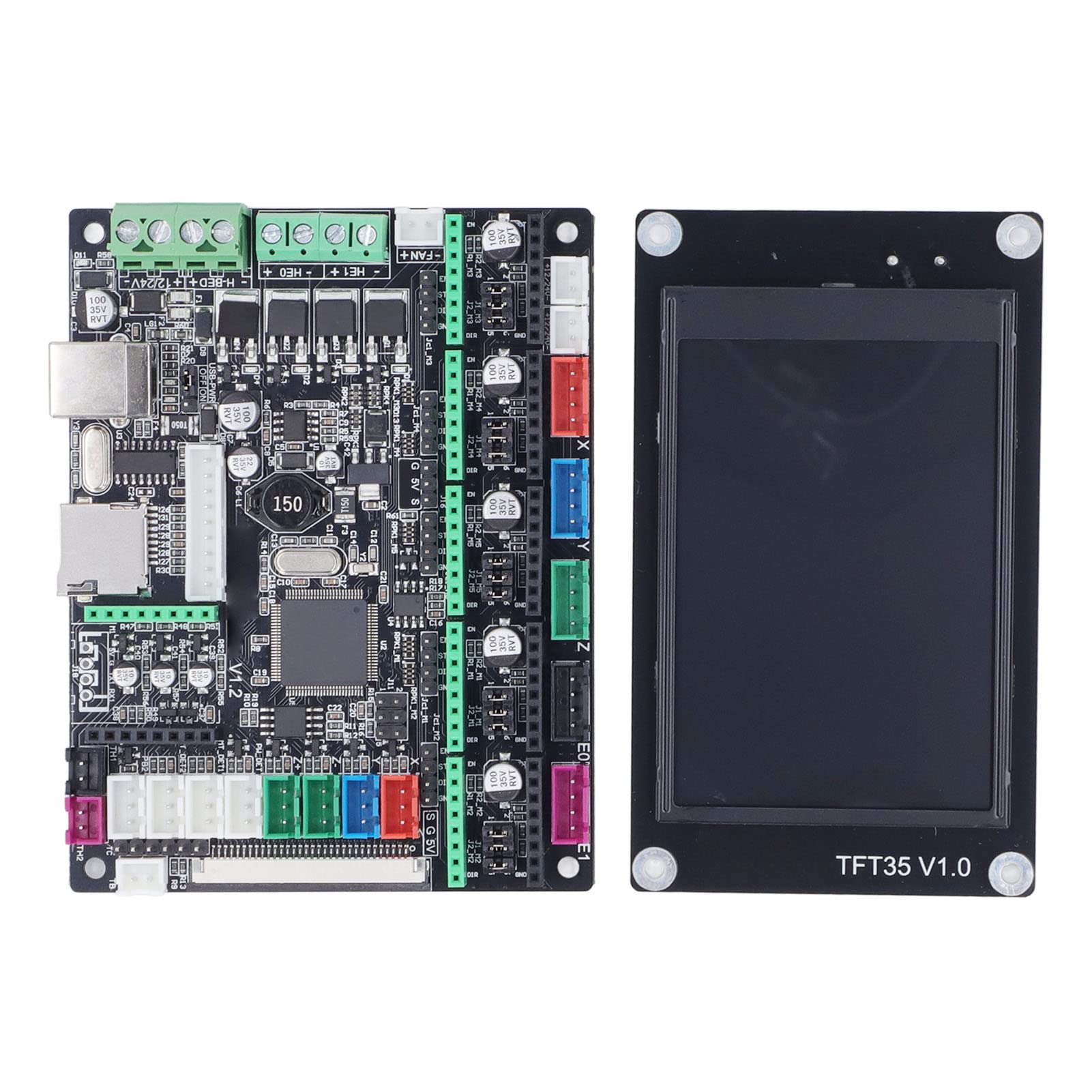 FTVOGUE Zestaw Płytki Sterującej PCB Drukarki 3D z Ekranem Dotykowym TFT35 Płyta Główna Aktualizacja Karty Pamięci 12 do 24 V dla Użytkowników XYZ CoreXY Kossel