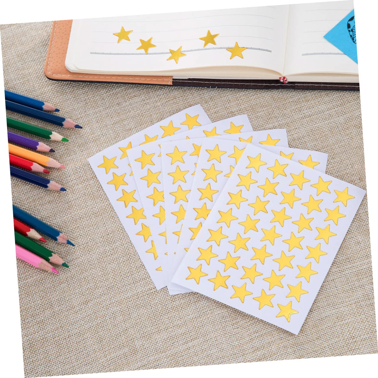 NUOBESTY 5sätze Dekorativen Goldenen Sternaufklebern Für Junge Mädchen Selbstklebende Belohnungssticker Für Fünfzackige Sterne Aufkleber Aus Pvc Für Kreative Projekte Und