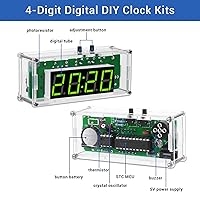 Vista 2 de MiOYOOW TJ-56-428 Kits de reloj digital de 4 dígitos DIY con carcasa acrílica, kit de práctica de soldadura de reloj de alarma DIY para estudiantes
