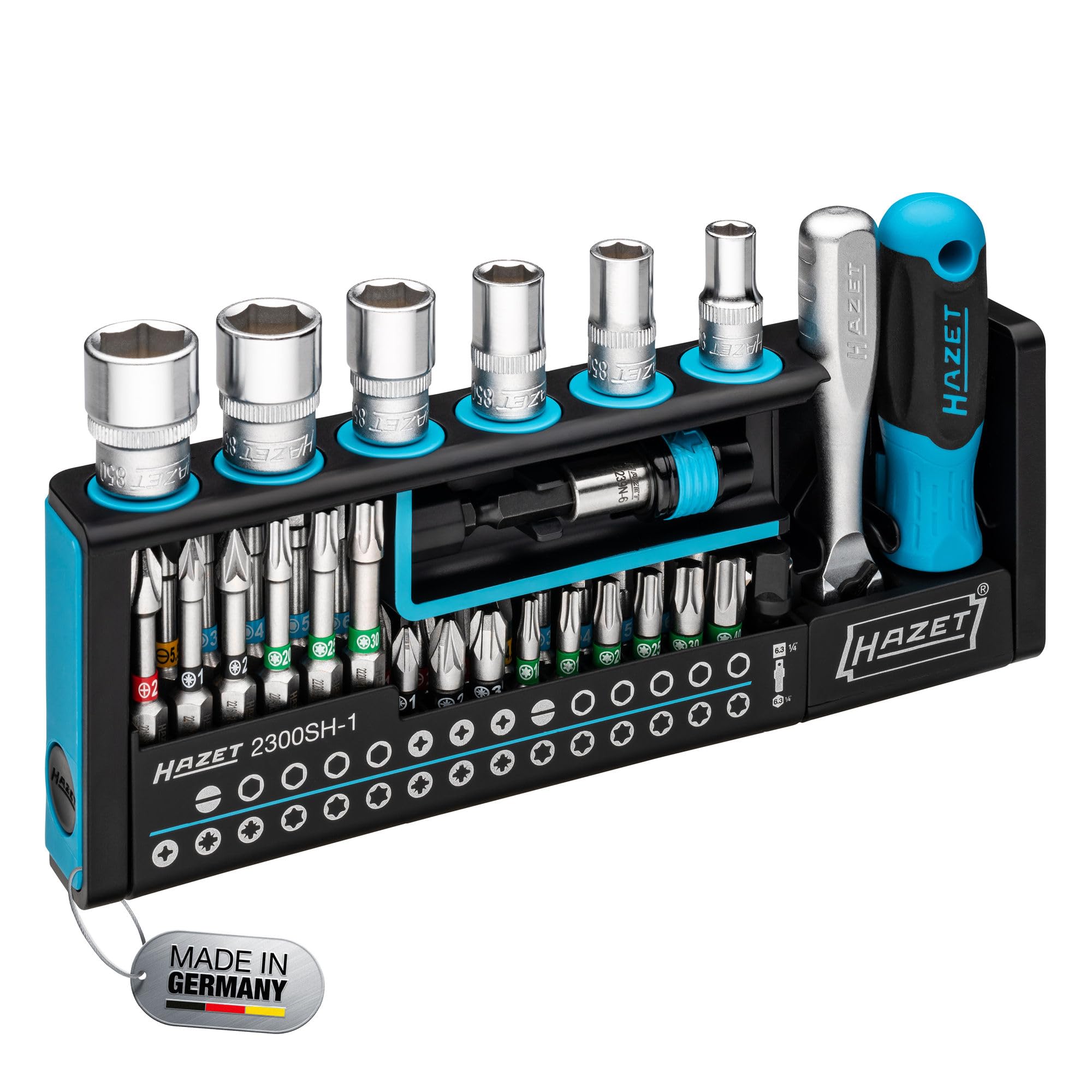 Hazet SmartHolder Tool Holder 2300SH-1, Tool Bit Set, Drive: Hex 6.3 (1/4 In.) Practical Tool Set Extremely Handy and Compact