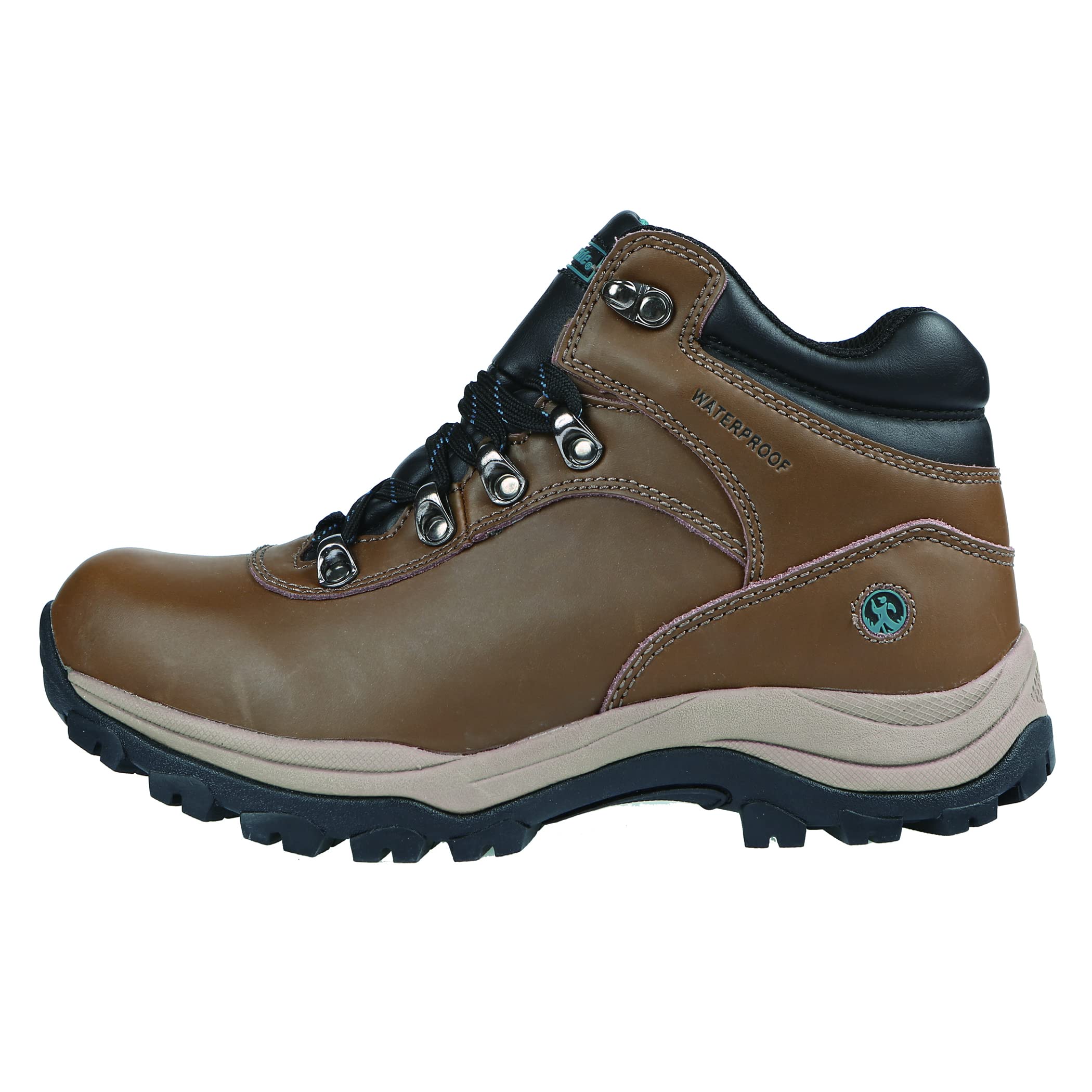 Northside Women's Apex Lite Waterproof Hiking Boot, Medium Brown/Teal, 8.5 M US