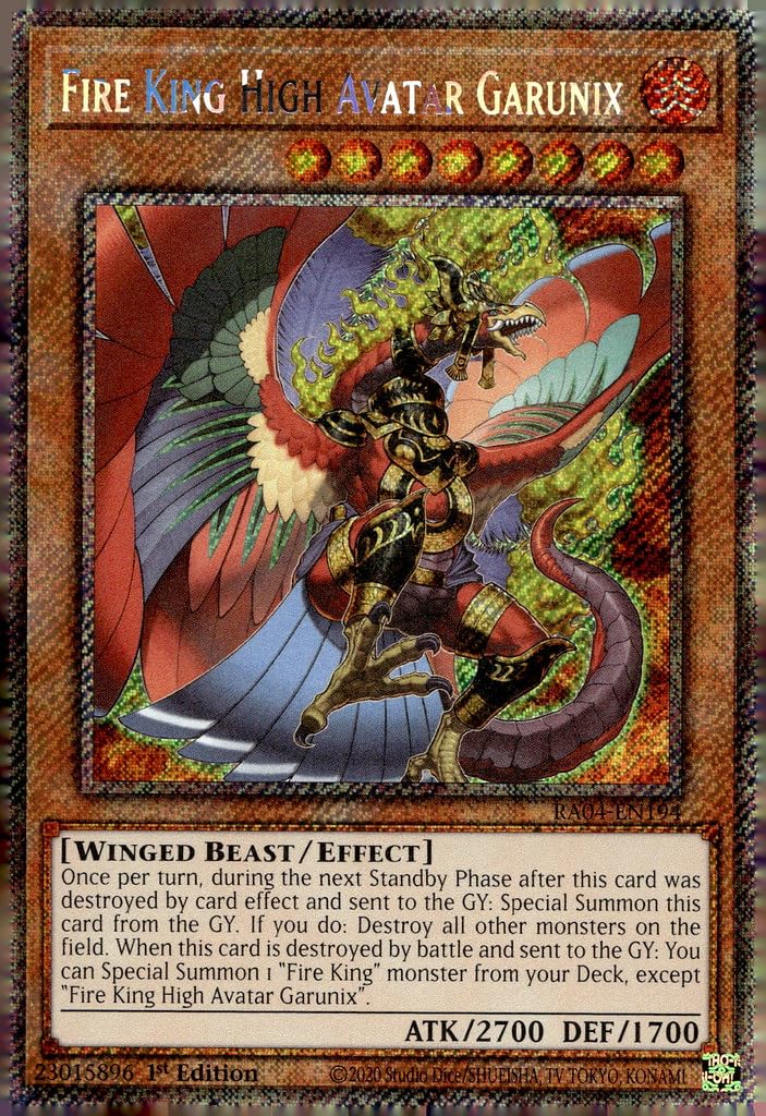 Fire King High Avatar Garunix (Platinum Secret Rare) - RA04-EN194 - Platinum Secret Rare - 1st Edition