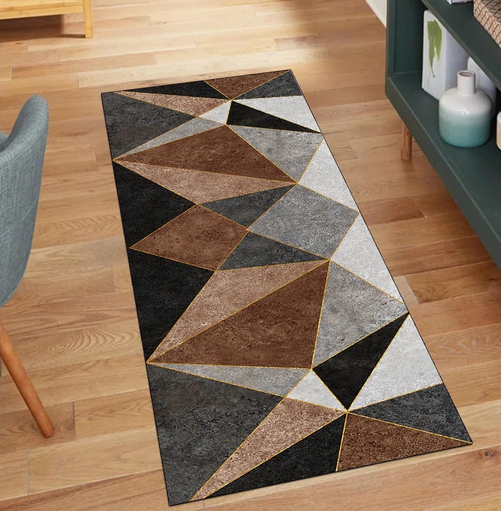 Tapis de couloir marron 90x300 cm patchwork pour votre entrée