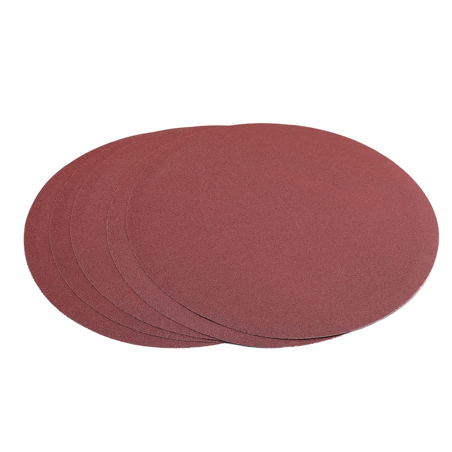 Utoolmart PSA Sanding Discs, 12-inch Self Stick Adhesive Back Sandpaper, 80 Grits No-Hole Aluminum Oxide Sanding Paper, for Random Orbital Sander,