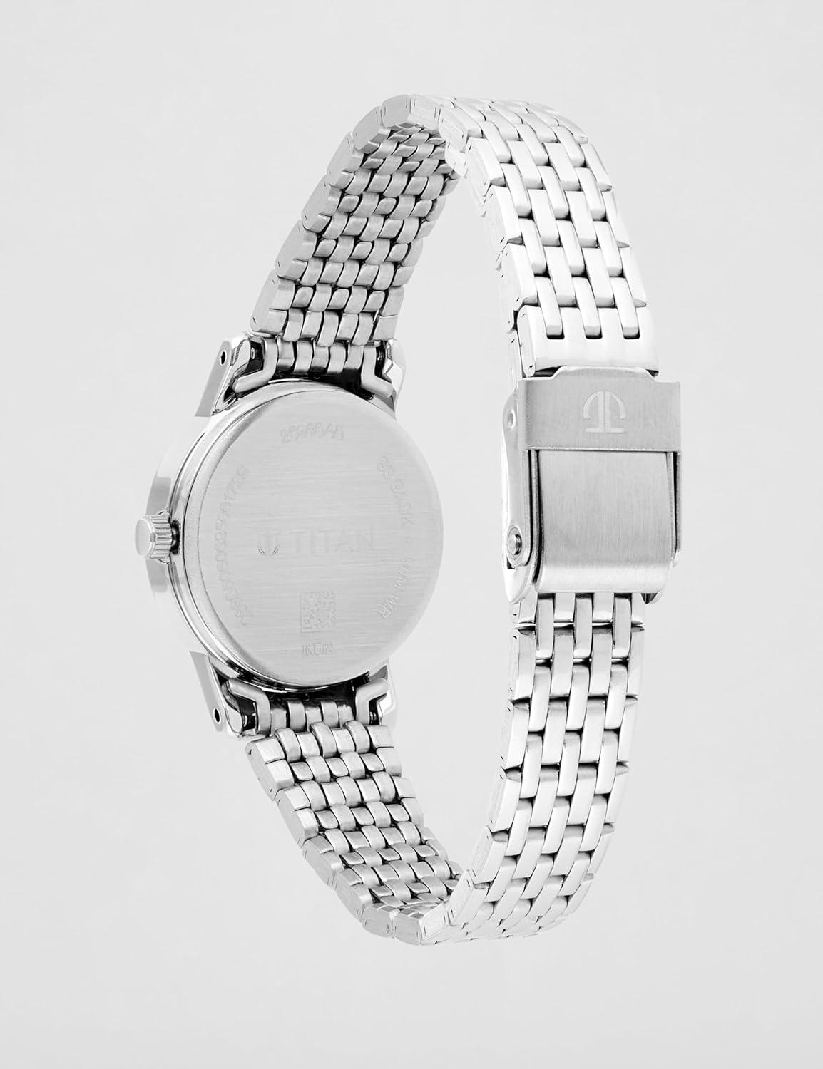 Titan Quartz Analog Silver Dial Metal Strap Watch for Women-NS2593SM04