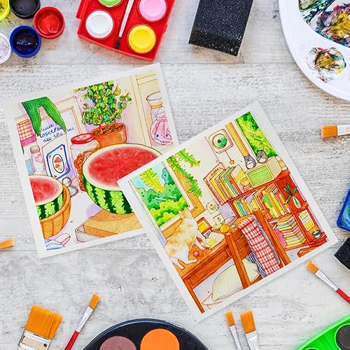 Vista 53 de Cuaderno de bocetos de papel negro de 4.9 x 4.9 pulgadas, 30 hojas (6.35 oz/m²/110 libras), cuaderno de bocetos de papel pesado de alta calidad