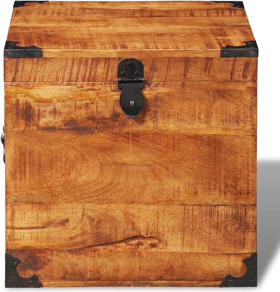 [Lightning Shipping] Storage Chest, Retro Storage Chest, treasure chests ​for Living Room, Bedroom, Storage Chest Cubic Rough Mango Wood