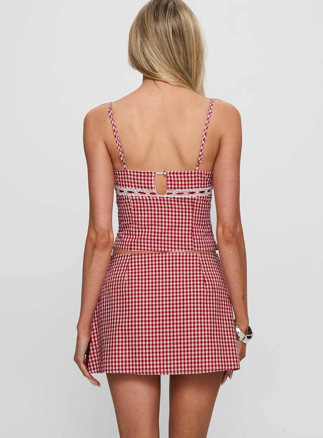 Princess Polly Womens Daydreaming Gingham Set Red/White - Image 4