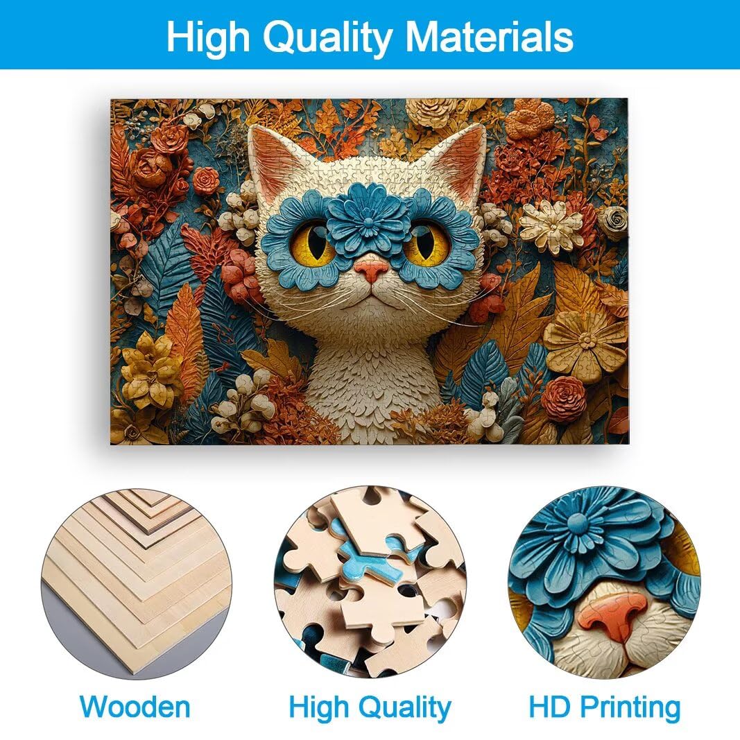 Puzzle Gatto, Puzzle 1000 Pezzi per Adulti, Regalo Donna/Uomo -2517