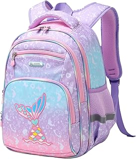 Cusangel School Bookbag, Durable Cute Multi Compartment Preschool Primary Backpack for Boys Girls