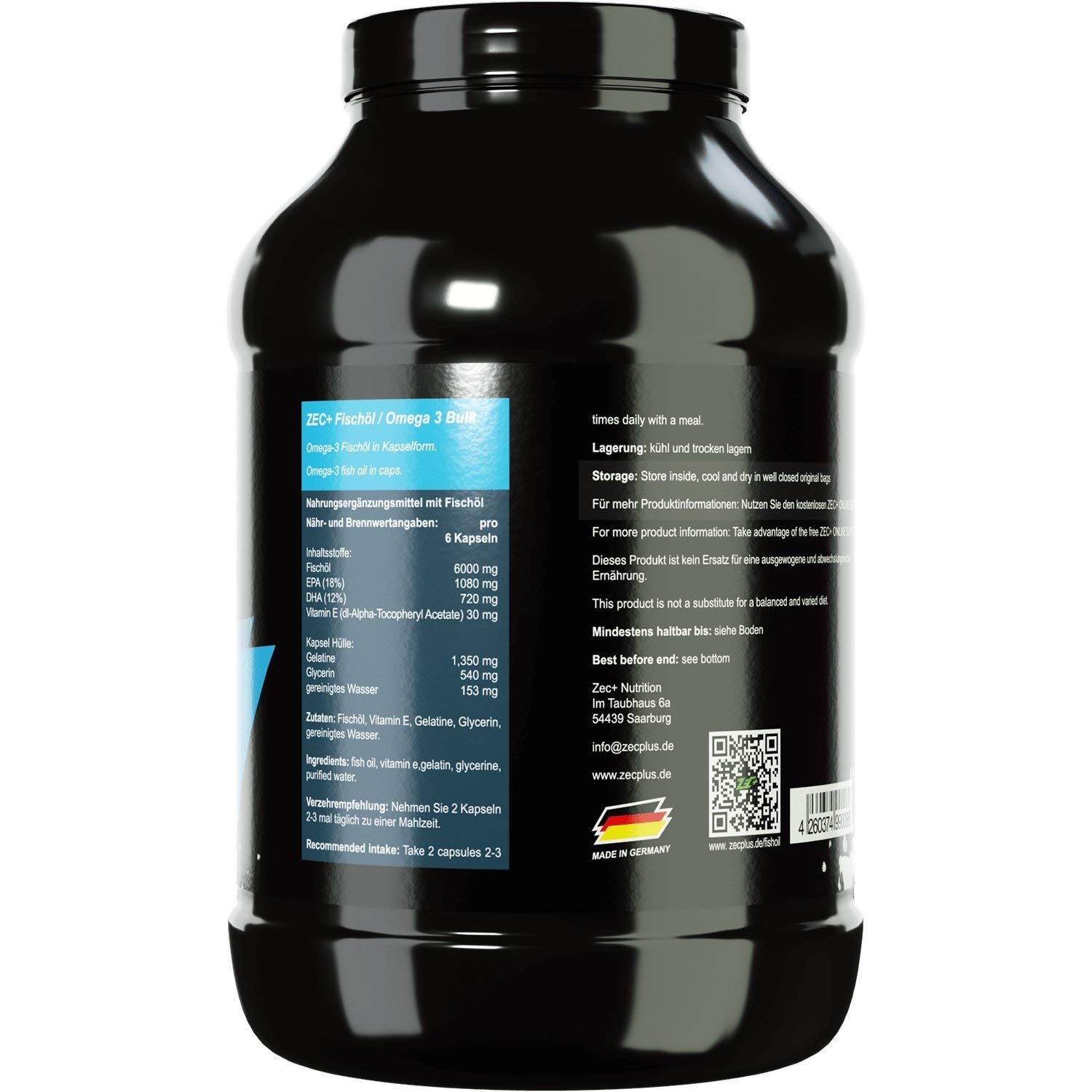 Zec+ Unflavored Omega 3, 1000 Stück