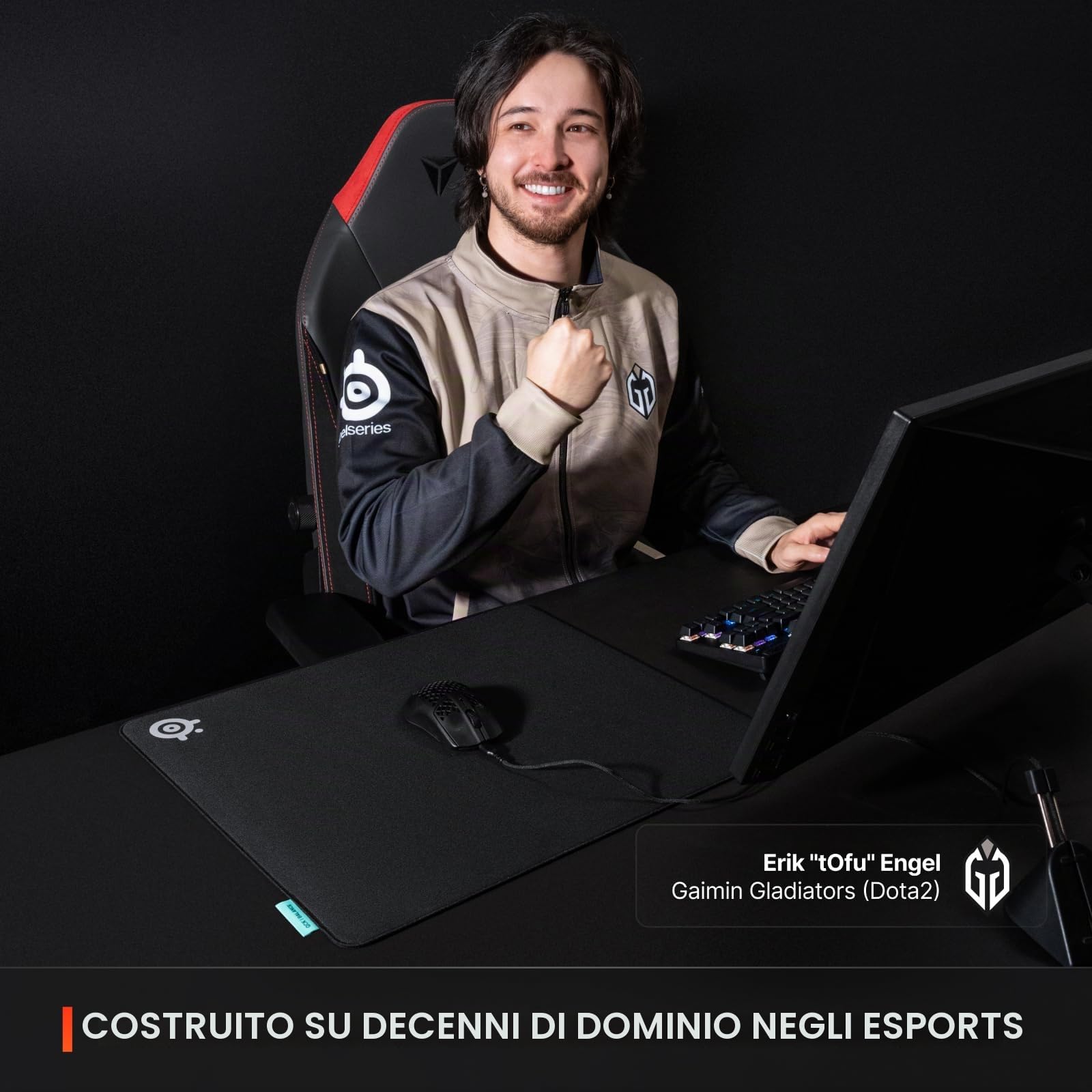SteelSeries QcK XL Performance Balance Gaming Mousepad - Densità extra per una scorrevolezza fluida - Cuciture a basso profilo - Base in gomma neoprene antiscivolo - 40 x 87,5 cm - FPS, MOBA, RTS, MMO