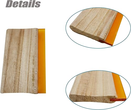 Miniatura 9 de TECHTONGDA Raspador de aceite de madera de goma para impresión de pantalla de seda 75 durómetro 13 pulgadas