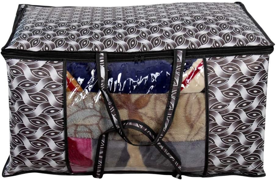The Furnishing Tree Blanket Bag/Storage Bag/Quilt Bag Small Size Interlocked Ropes Pattern Grey Set of 1