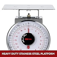 Vista 3 de Tada Báscula mecánica de cocina de acero inoxidable de 44 libras, báscula de alimentos resistente con control de porciones, báscula de alimentos