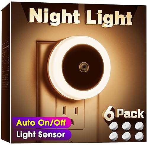 Miniatura 1 de Luz nocturna luces nocturnas enchufables a la pared paquete de 6 luz nocturna con sensores de luz luz nocturna LED para habitación de niños luz