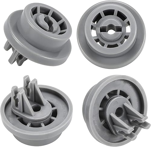 APPLIANCEMATES DD66-00023A - Estante inferior para platos de lavavajillas Samsung, ruedas inferiores y clip de montaje, paquete de 4, pieza de