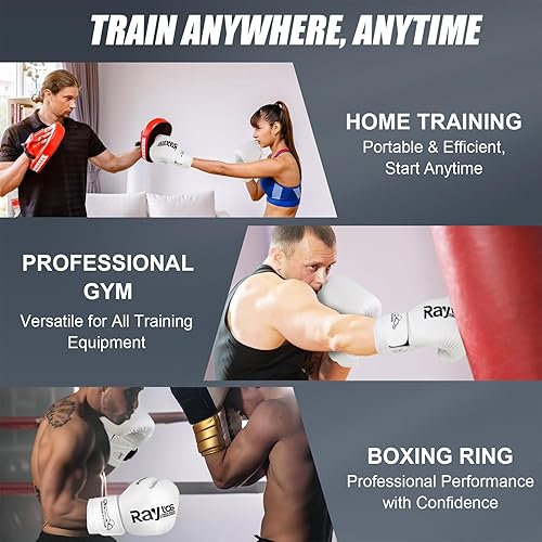 Miniatura 9 de Guantes de boxeo para hombres y mujeres profesionales de 10 onzas, 12 onzas, 14 onzas, 16 onzas, protección de muñeca, gancho y bucle de 15,