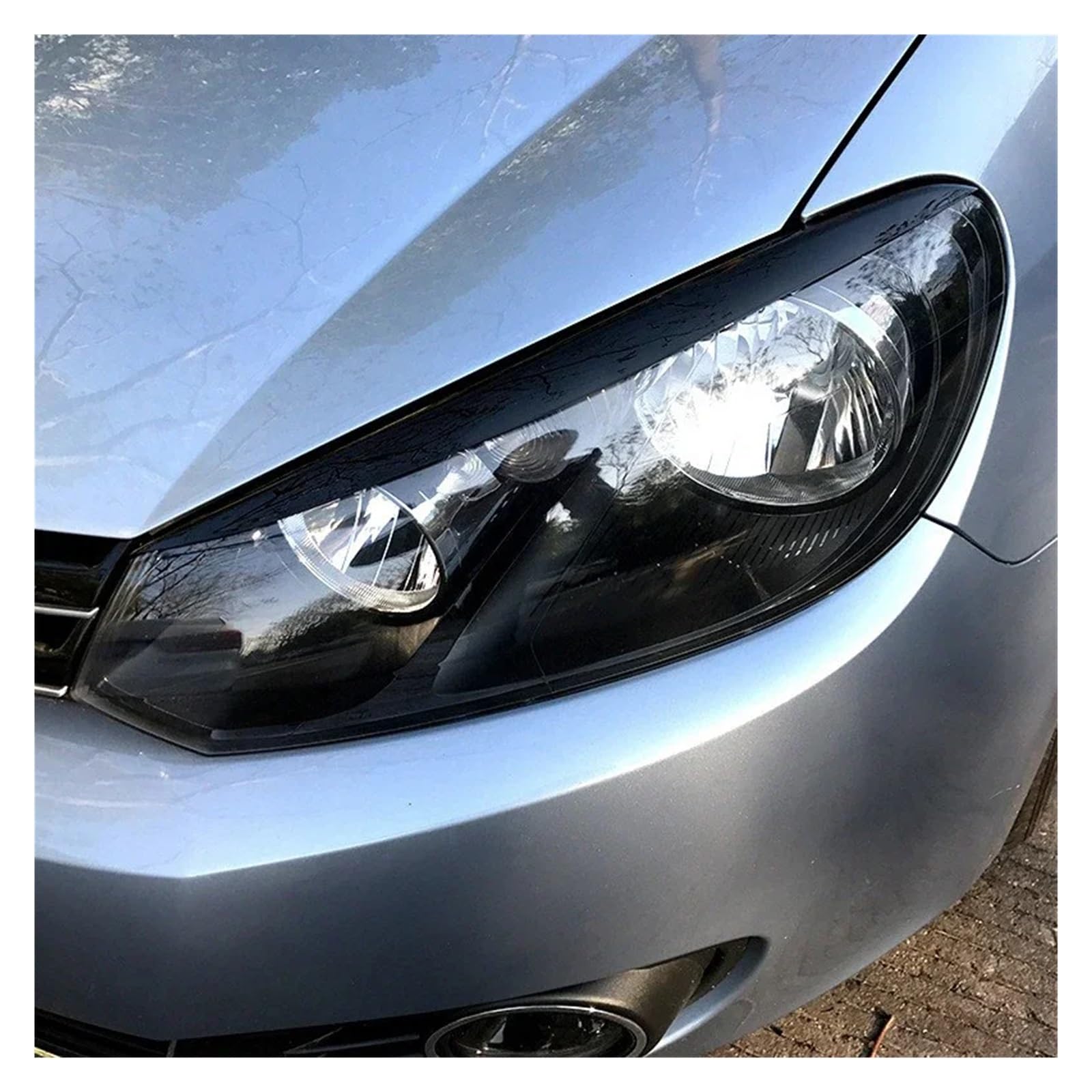 2 piezas de cubierta de párpados de faros delanteros, moldura de cejas for VW Golf 6 MK6 2008-2012, lámpara de faro delantero, accesorios for coche Cejas de faros