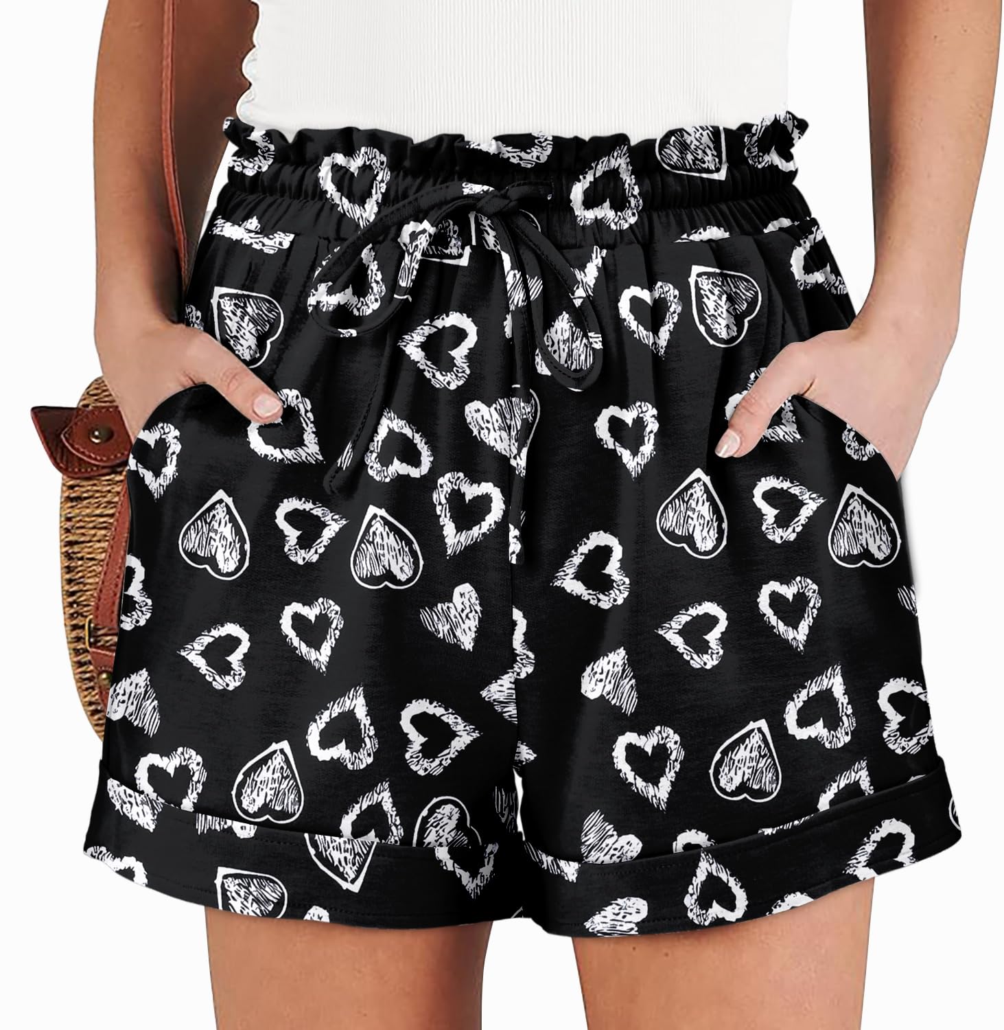 Angerella Women Casual Shorts Drawstring Comfy Elastic Waist Shorts Summer Pull On Short Pants with Pockets