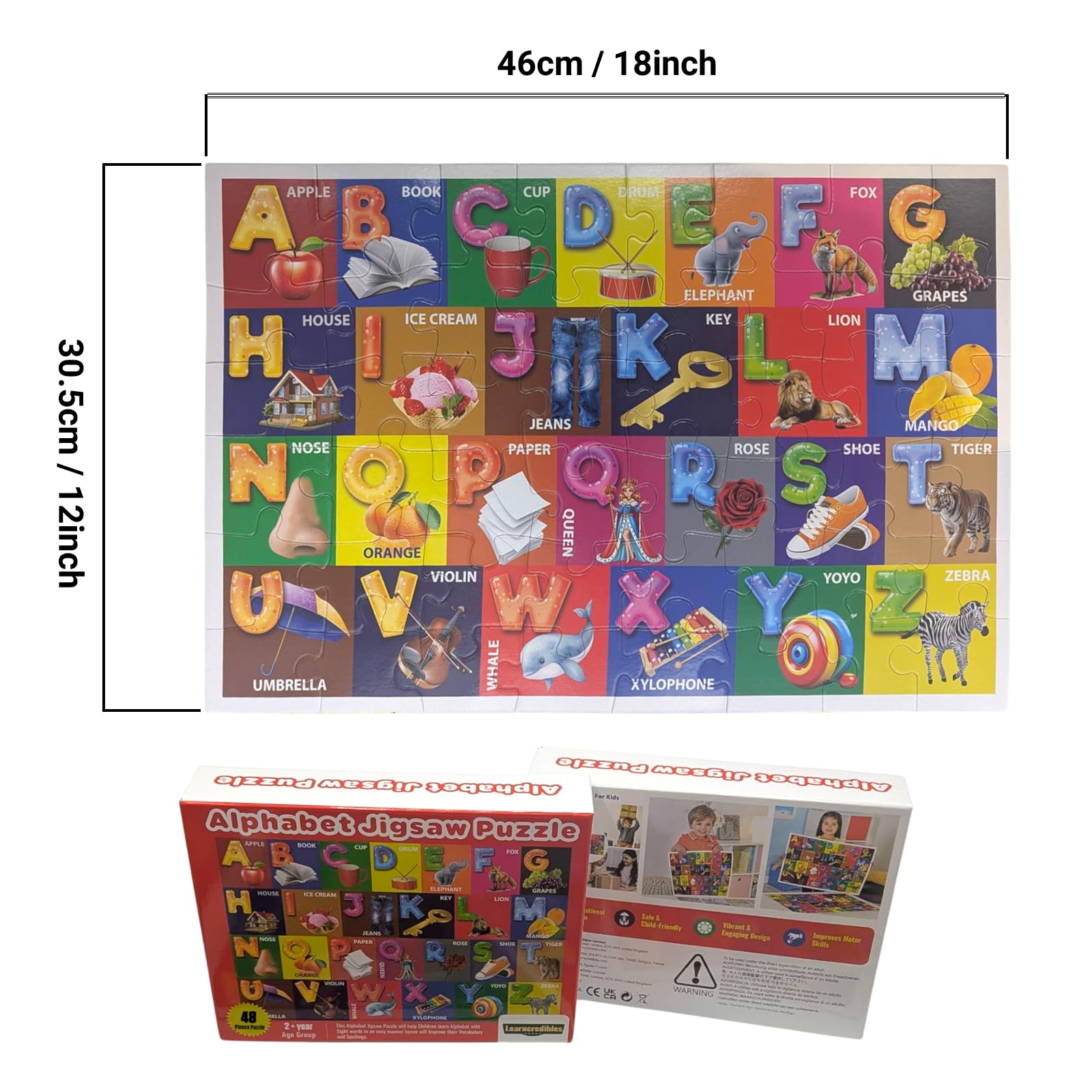 Alphabet Jigsaw Puzzle for 4, 5 Year Olds, Educational Learning Toy for Children Fun & Interactive 48 piece Puzzle - Image 4