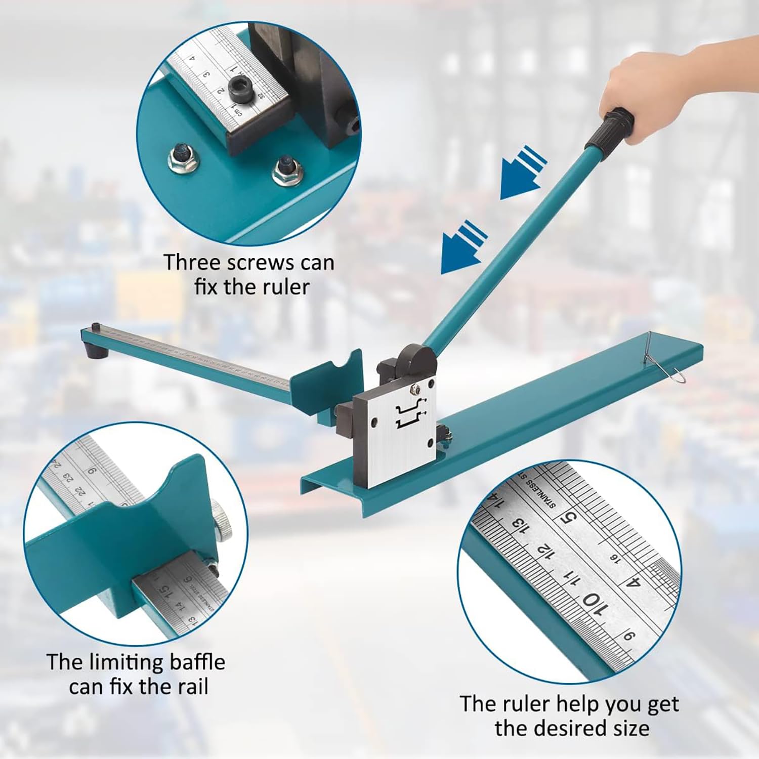 Herramienta de corte manual de riel DIN – Máquina de corte de tronco con regla de 50 cm y guía manual para cortar aluminio ranurado