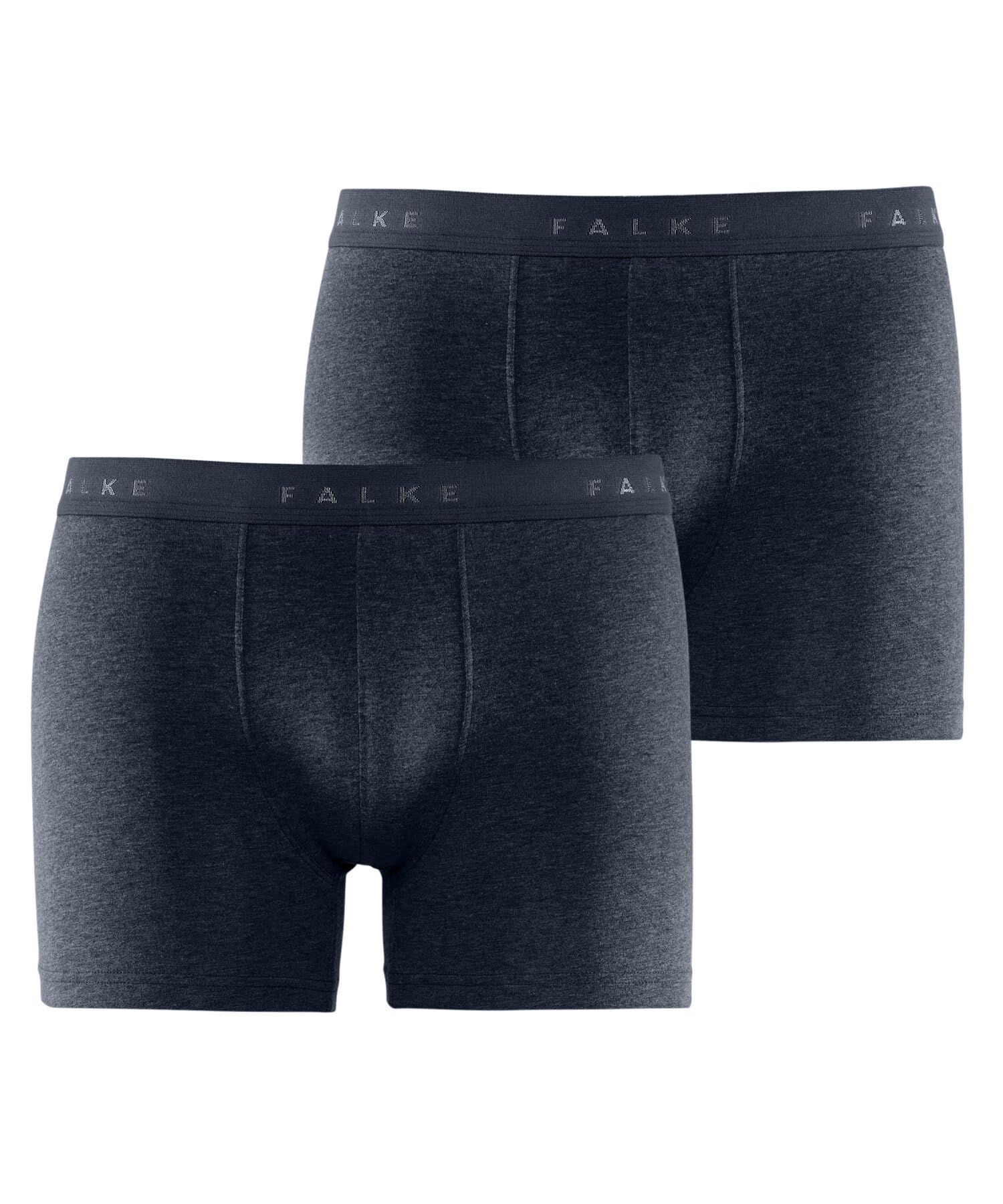 FALKE Herren Boxershorts Daily Comfort 2-Pack M BX Baumwolle atmungsaktiv 2 Stück, Grau (Midnight 6366), M