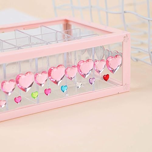 Miniatura 7 de Calcomanías de corazón, 1190 unidades de gemas autoadhesivas rosas para el cabello, diamantes de imitación para la cara de las uñas, calcomanías