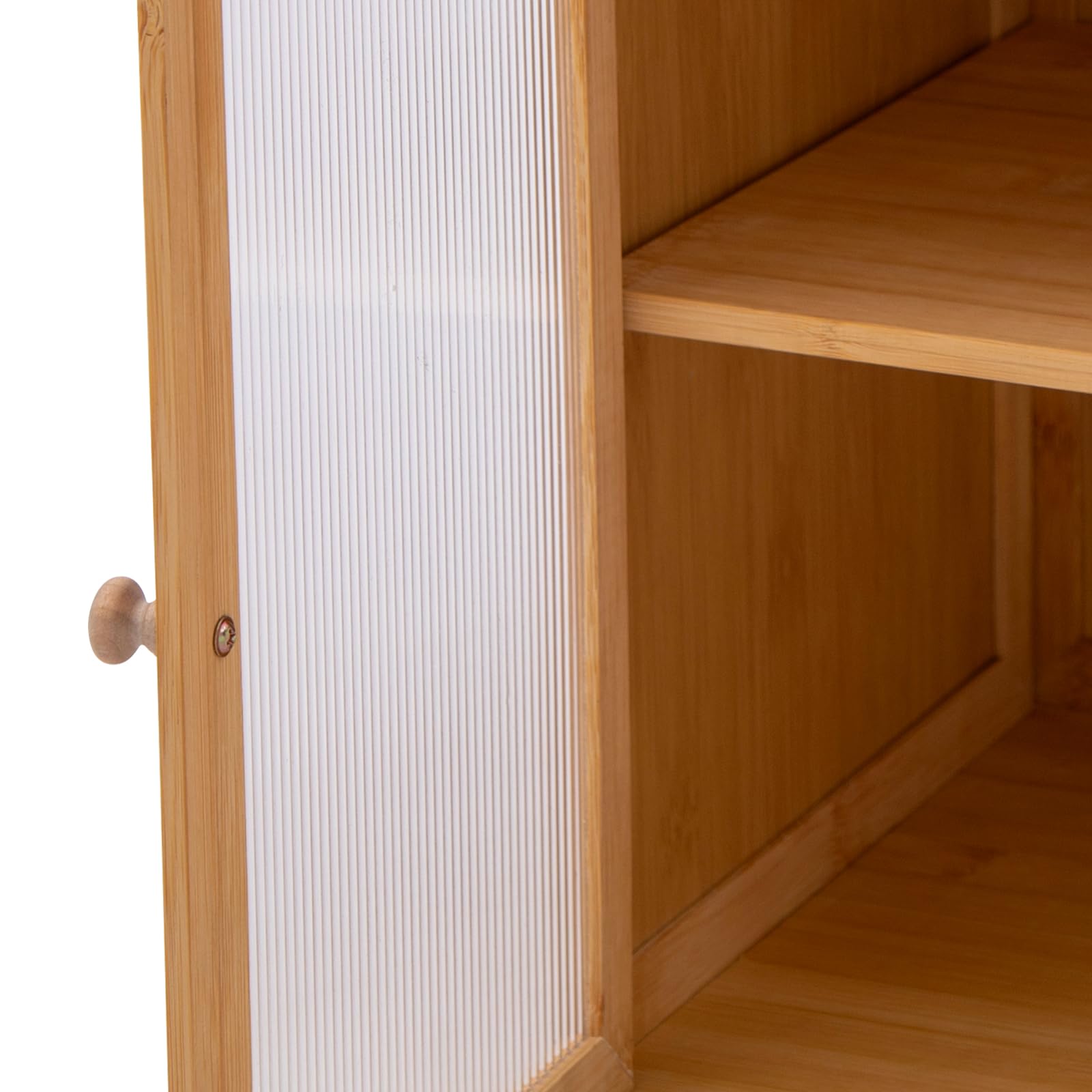 Panera de bambú, 2 estantes, gran contenedor para almacenar pan, paneles semitransparentes, capacidad de carga 15 kg, fácil de limpiar, mejor almacenamiento, 30 x 20 x 38 cm