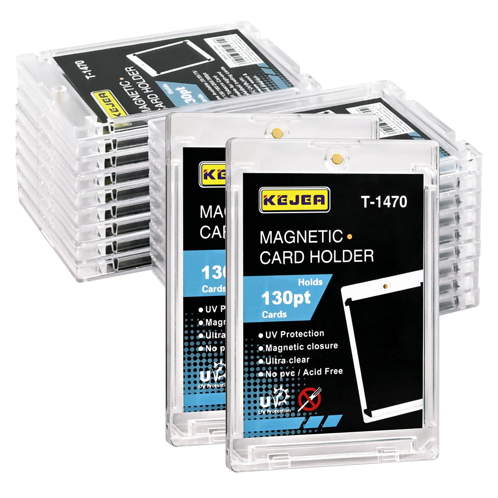 20 sztuk 130PT Magnetyczne koszulki na karty Przezroczyste koszulki na karty kolekcjonerskie UV-Schutz Plastikowe Twarde koszulki na karty Uchwyty do MTG, kart standardowych, piłki nożnej