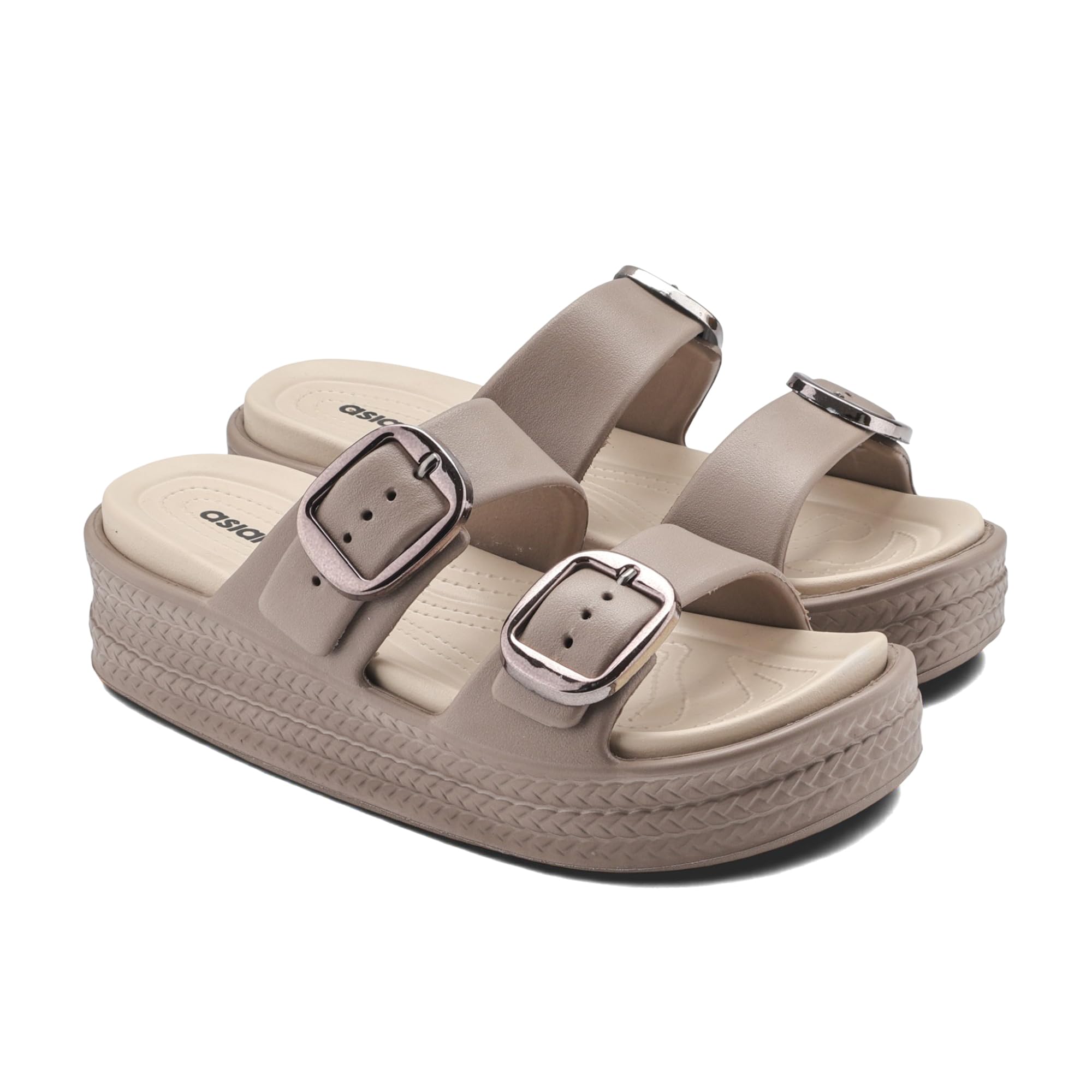 asian Femina-18 Women’s Slippers with Elegant Double-Buckle Design, Soft Cushioned Footbed, Chunky Anti-Slip Sole, Lightweight Build, Perfect for Daily Use, Travel and Stylish Comfort-picture-11