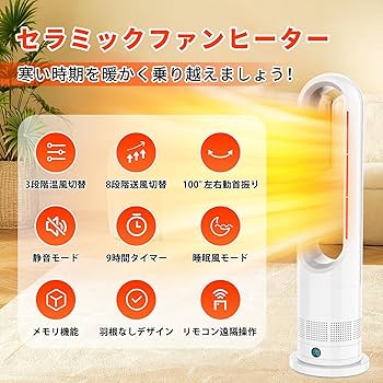 Amazon | 【2025最新進化】セラミックヒーター 電気 ファンヒーター