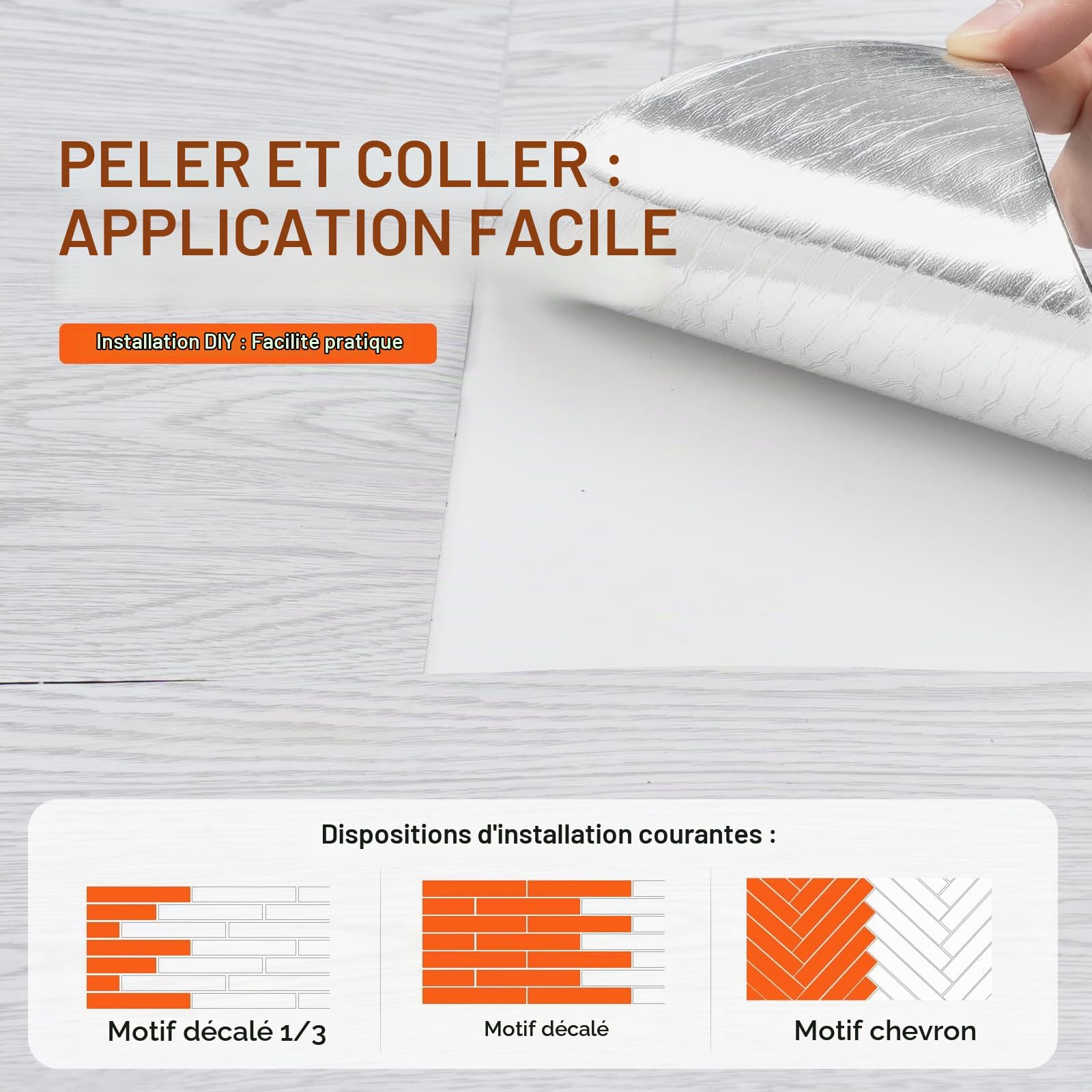 VEVOR Revêtement de sol en vinyle auto-adhésif 9900 mm x 600 mm, dalle de sol DIY en bois gris clair, 1,5 mm d'épaisseur à décoller et à coller, pour cuisine, salle à manger, chambre et salle de bain