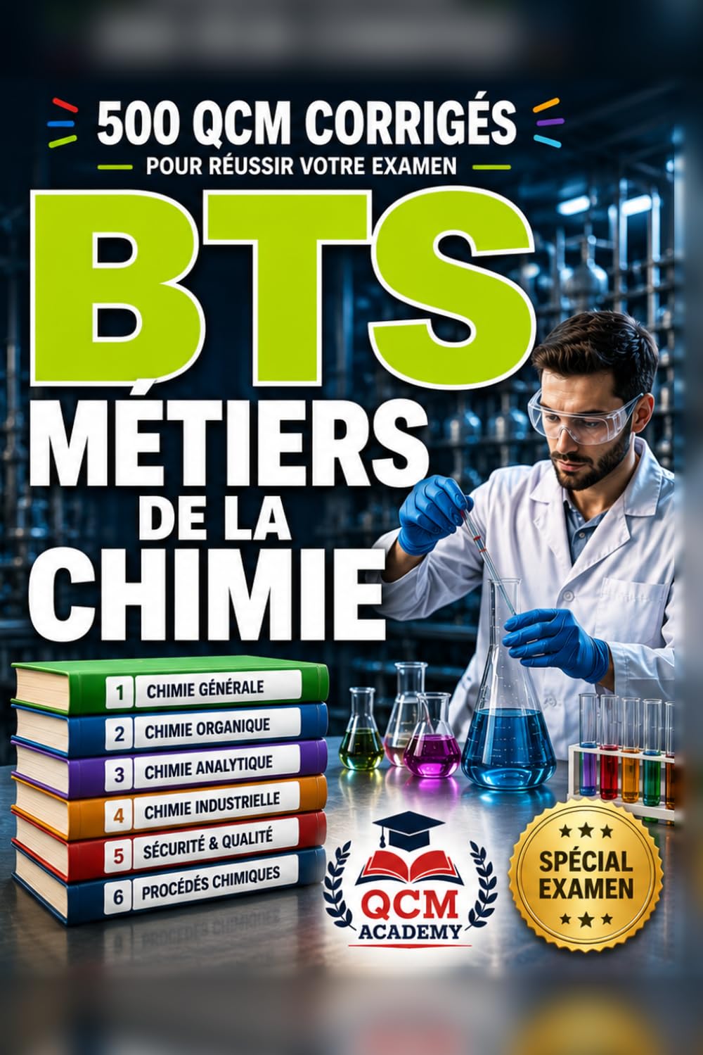 BTS Métiers de la Chimie: 500 QCM Corrigés | Cahier d'entraînement pour réussir l'examen en autonomie | Chimie générale, organique, analyse, génie des procédés, qualité | Annales et révision