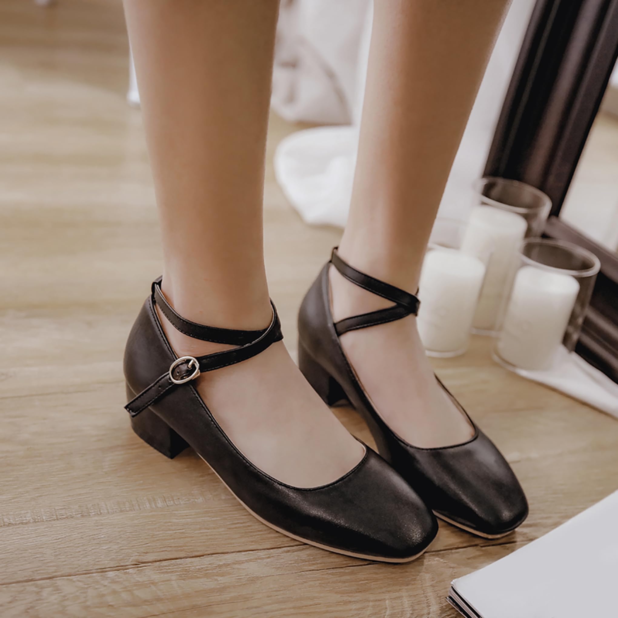 Bviennic Decollete Donna Tacco Largo Medio Numero 33-46