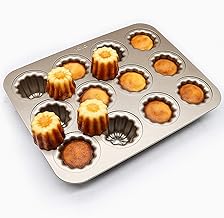 Canele Mold Non-Stick Mini Fluted Tube Baking Pan 12 Cavity Non-Toxic and Harmless Steel DIY Homemade Baking Mold, Multi Cavity Mini Cake Pan Set for Muffins, Parties, Cake Shops, Picnics and more.