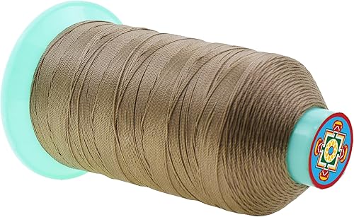 Miniatura 1072 de Mandala Crafts Hilos de coser resistentes de nailon consolidado, hilo para tejer jeans de cuero, hilos de tapicería marina al aire libre, Beige