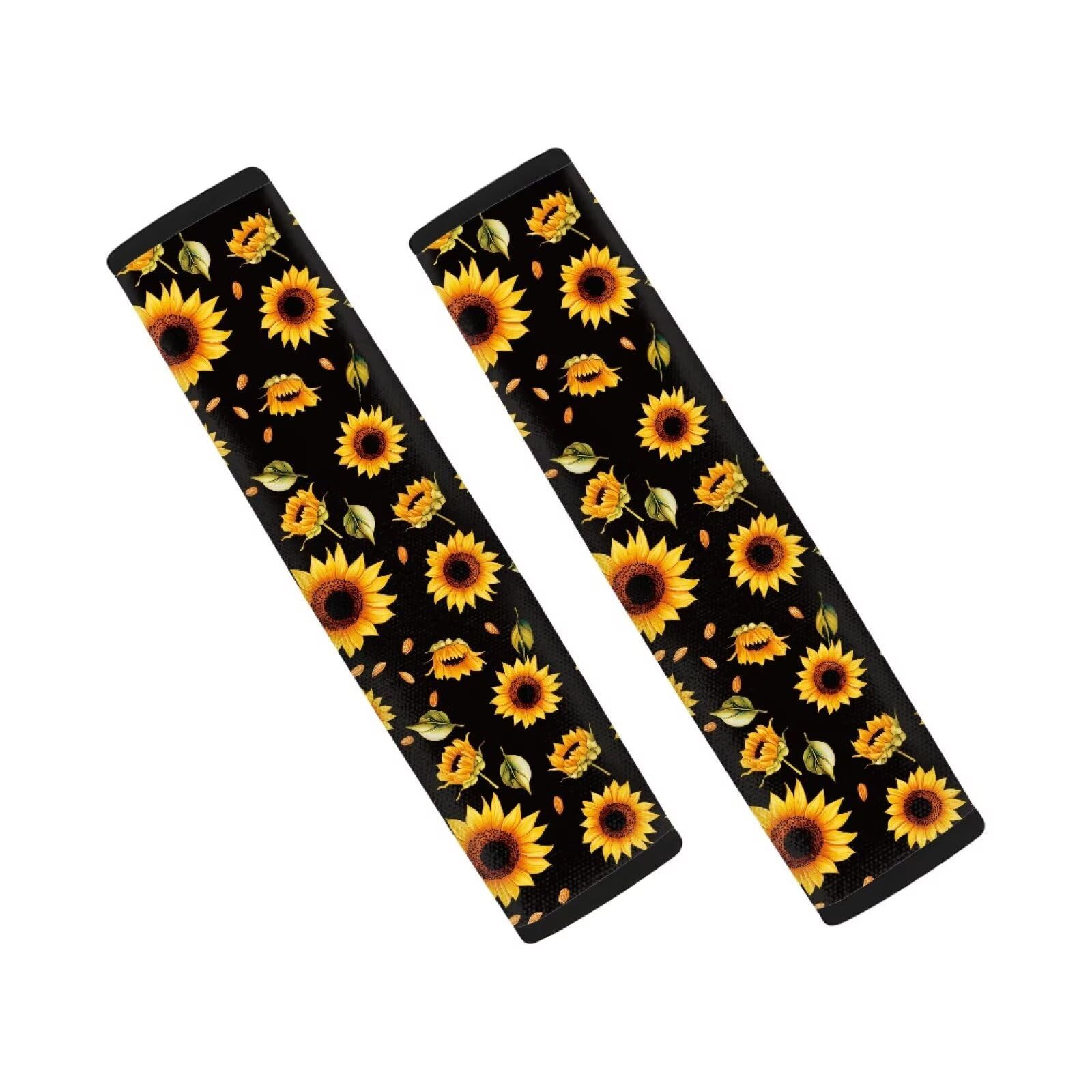 AFPANQZ Sunflowers Pattern Seat Belt Pad Cover for Women Adults Kids Safety Seatbelt Pad Cushion Adjustable Comfortable Driving Schoolbag Straps Pads