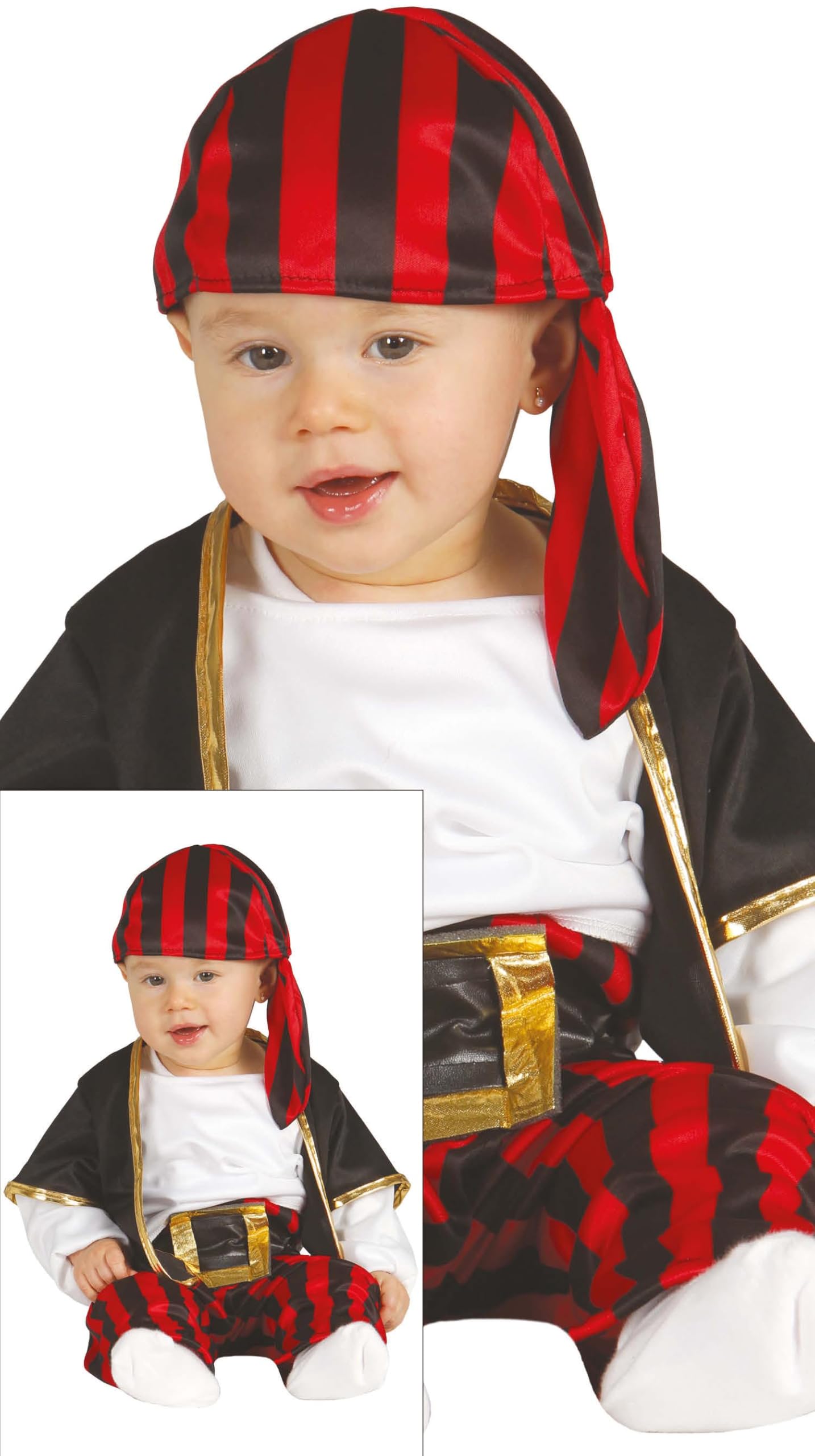 Disfraz de Pirata Toddler Cómodo con Pantalón y Chaleco Antirozaduras 6