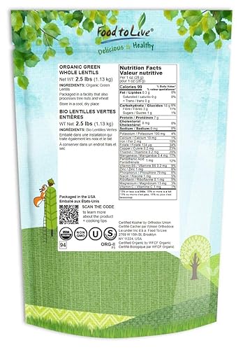 Miniatura 8 de Lentejas verdes orgánicas y convencionales