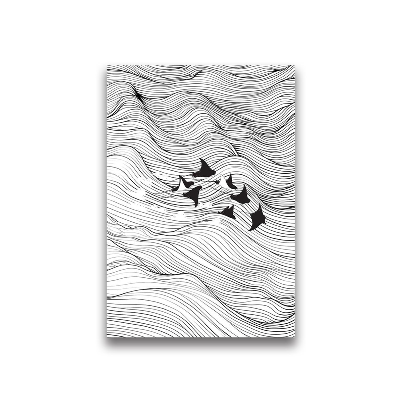 Graiting 1pc Waves Art Pictures Surfing Penguin Manta Dolphin Whale Prints Canvas Painting For Home Living Room Decoration(13,40x60cm)