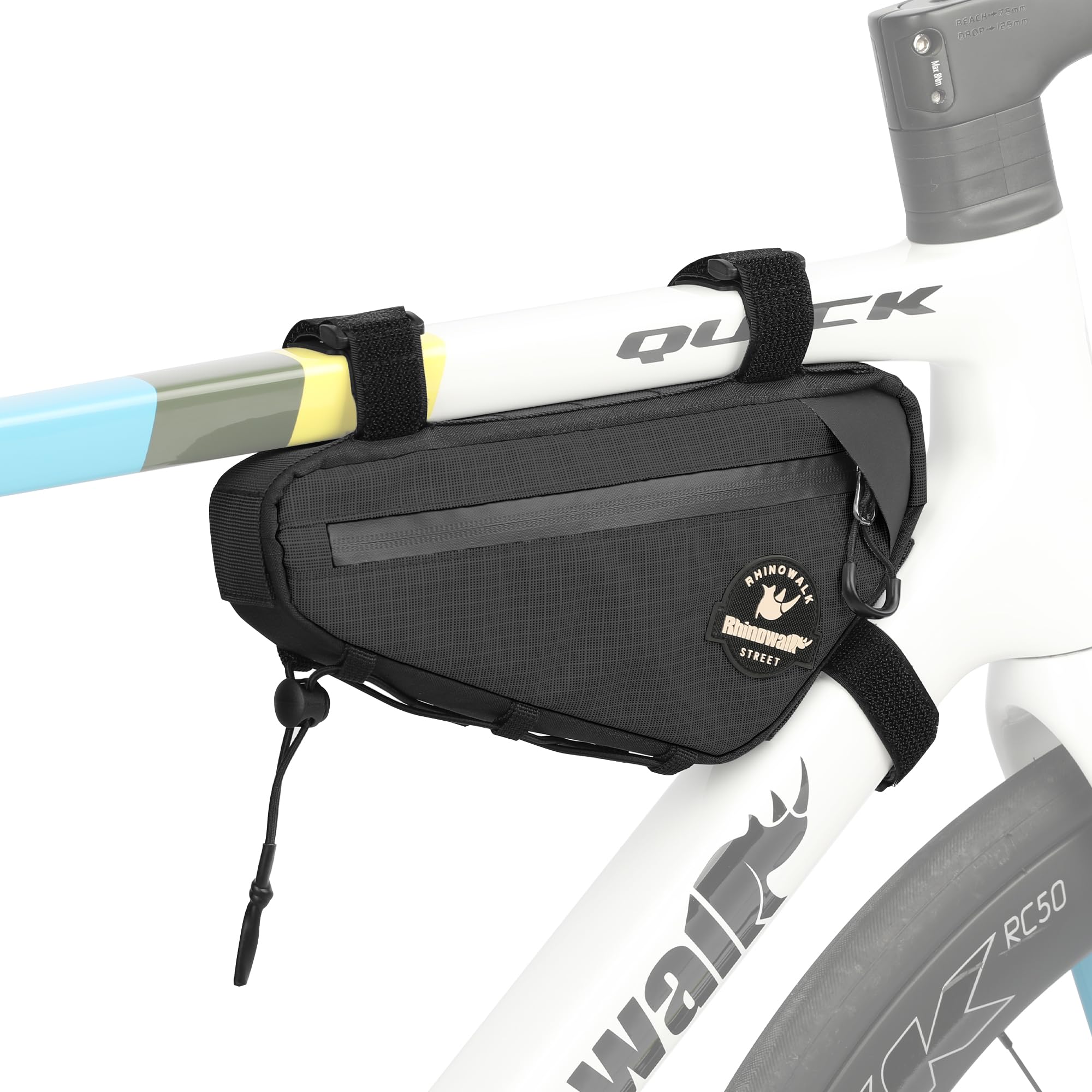 Rhinowalk Bike Frame Bag Under Top Tube Bicycle Triangle Bag with Side Pockets Storage Pouch for Mountain Roadbike