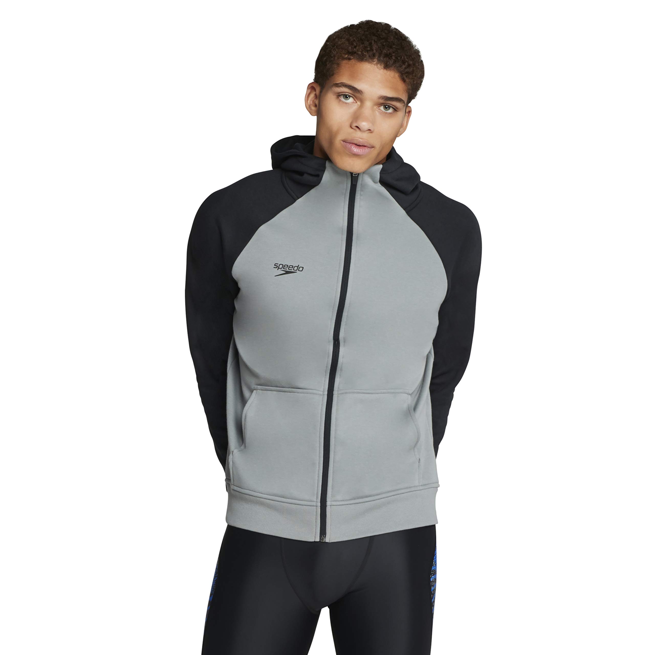Speedo mens Sweatshirt Full Zip Hooded Jacket Team Warm Up