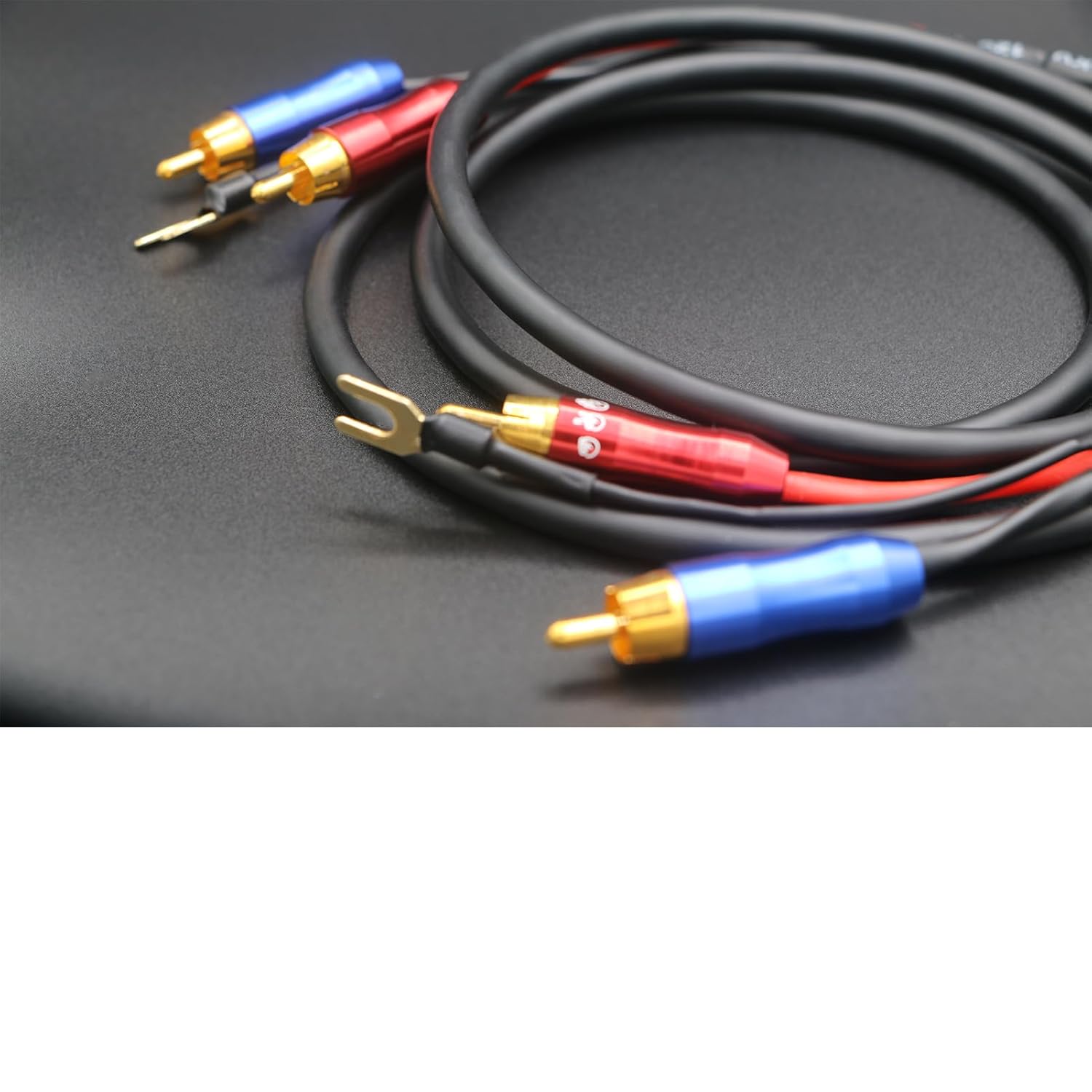 KKCable FO-I Dual RCA to Dual RCA Interconnect Cable with Ground Wire - 3M (9.84ft)