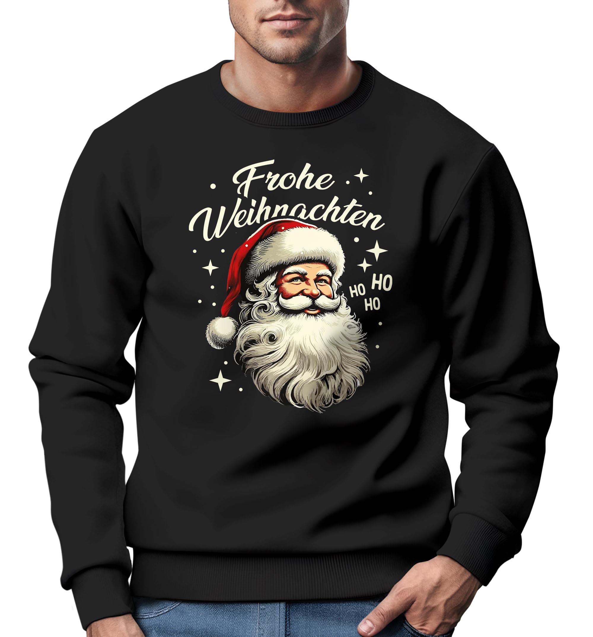 MoonWorks Sweat-shirt pour homme avec inscription « Joyeux Noël » - Tenue de Noël pour homme