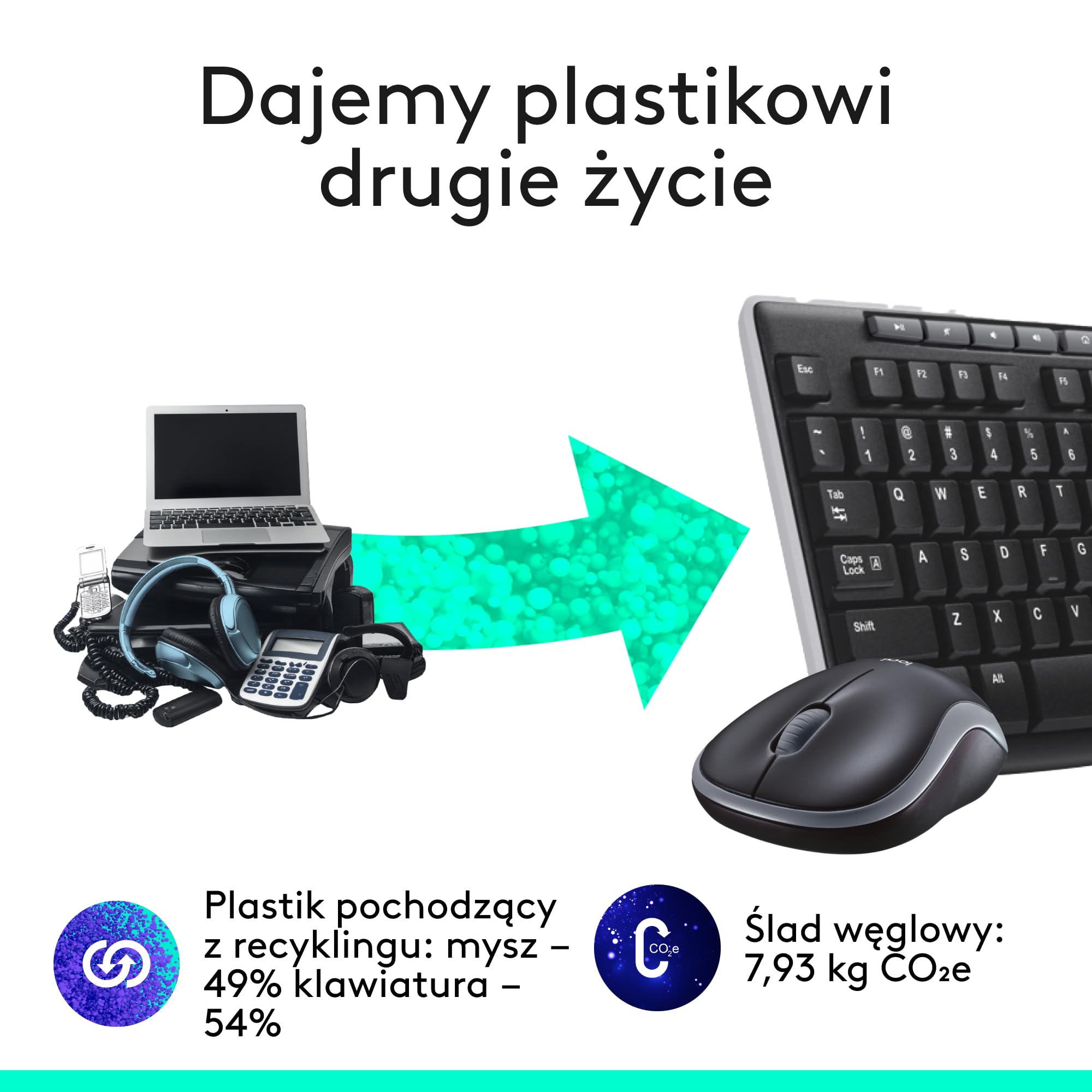Logitech MK270 Bezprzewodowy Zestaw Klawiatura i Mysz dla Windows, 2,4 GHz, Kompaktowa Myszka, 8 multimedialnych klawiszy skrótowych, bateria 2 lata, dla PC, Laptop, QWERTY układ US Intl - Czarny