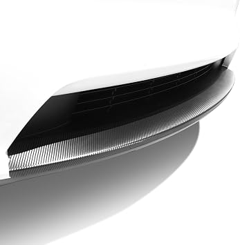TWRAPS Front Lower Lip Wrap for Tesla Model S 2021-2026 - Black Carbon Fiber Chin Spoiler Trim Cover for Refresh and Plaid, Made of Premium Vinyl Film for Bumper Splitter