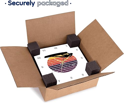 Miniatura 7 de 3dRose, Kitesurfer Freestyle Action Black Silhouette Retro Sunset, 10x10 Wall Clock